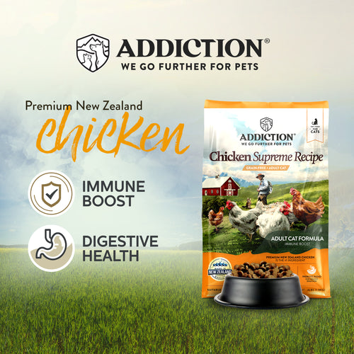 Addiction Chicken Supreme Grain Free Dry Cat Food - Available in 1.8kg & 4.5kg
