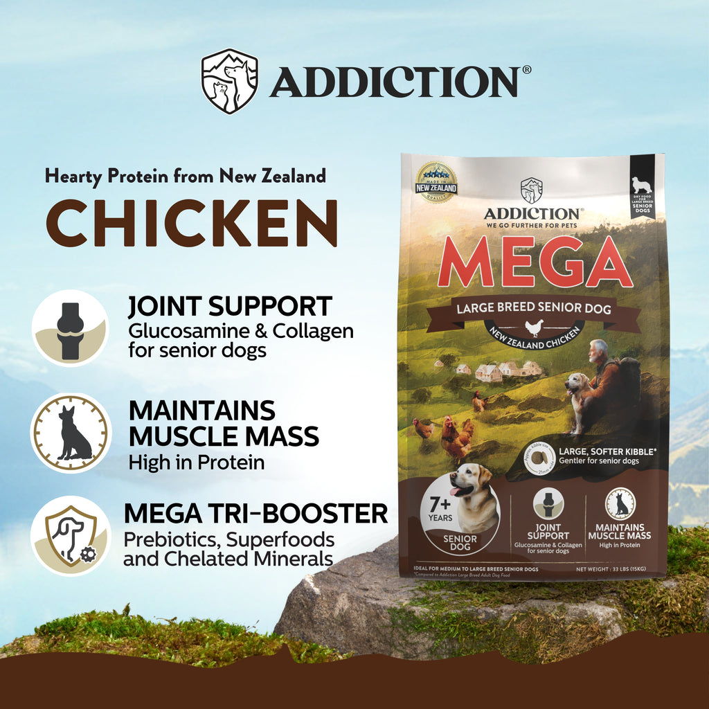 Addiction Mega Chicken Large Breed Senior Dog Food NZ