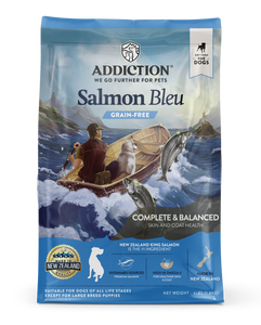Addiction Salmon Bleu NZ Grain Free Dry Dog Food - Available in 1.8kg, 9kg & 15kg